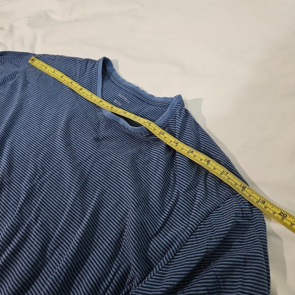 George - Men's Striped Long-Sleeve Tee Black & Blue Medium - Picture 5 of 9